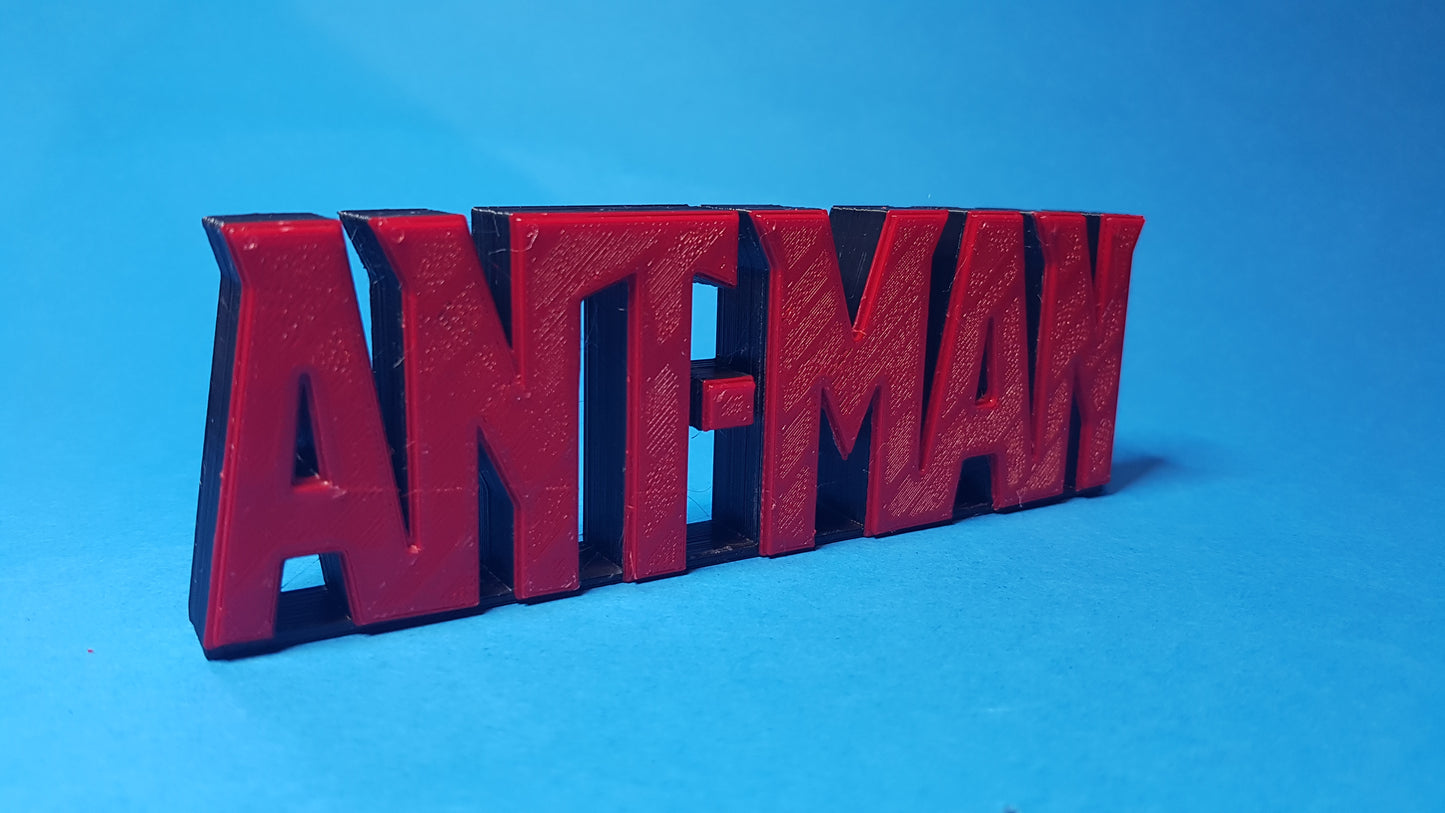 Ant-Man (straight) - 3D printed logo, desk or wall mounted.