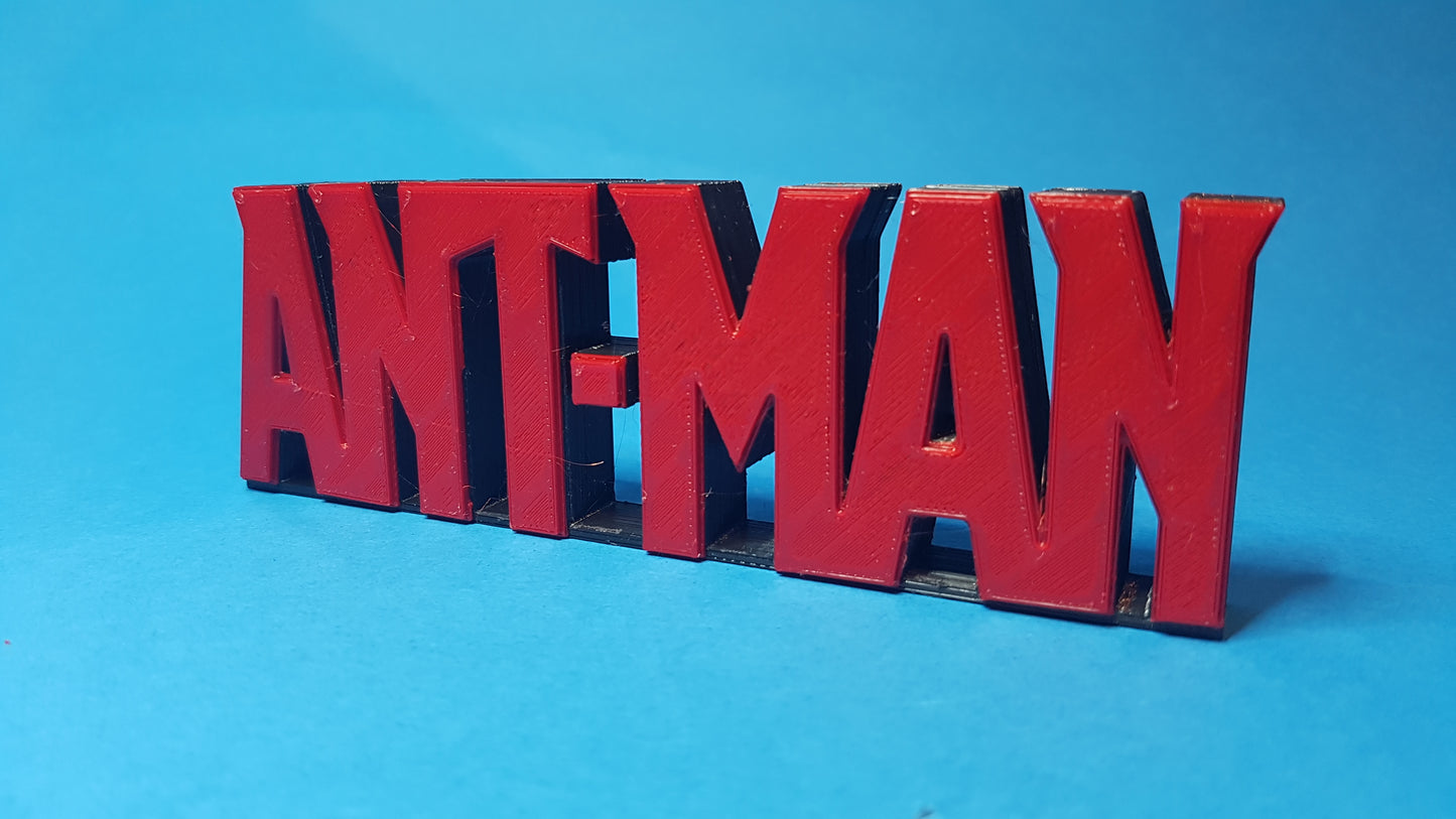 Ant-Man (straight) - 3D printed logo, desk or wall mounted.