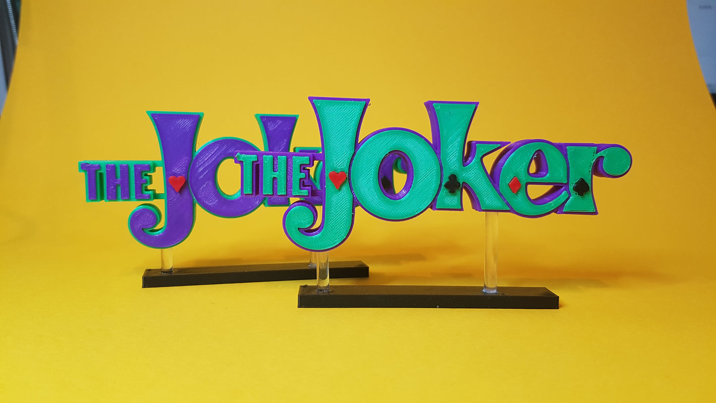 The JOKER - 3D printed logo for desk or wall mount.