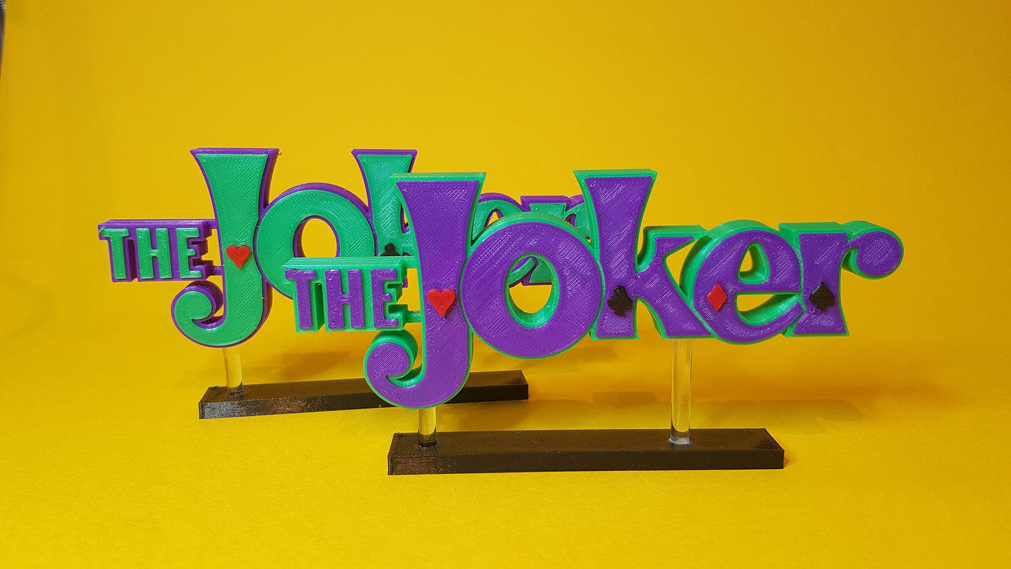 The JOKER - 3D printed logo for desk or wall mount.