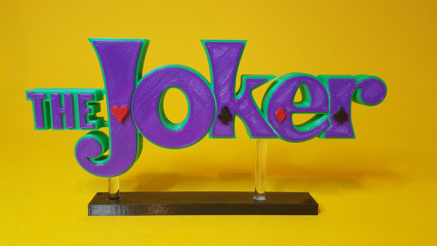 The JOKER - 3D printed logo for desk or wall mount.