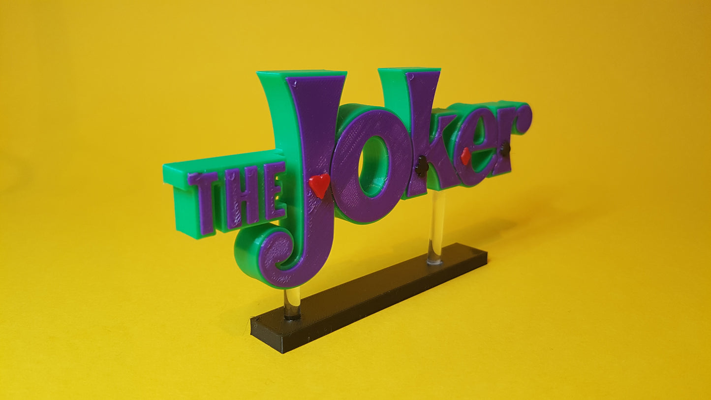 The JOKER - 3D printed logo for desk or wall mount.