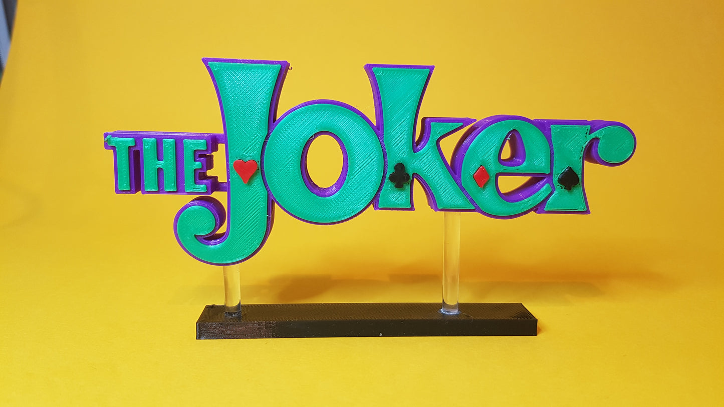 The JOKER - 3D printed logo for desk or wall mount.