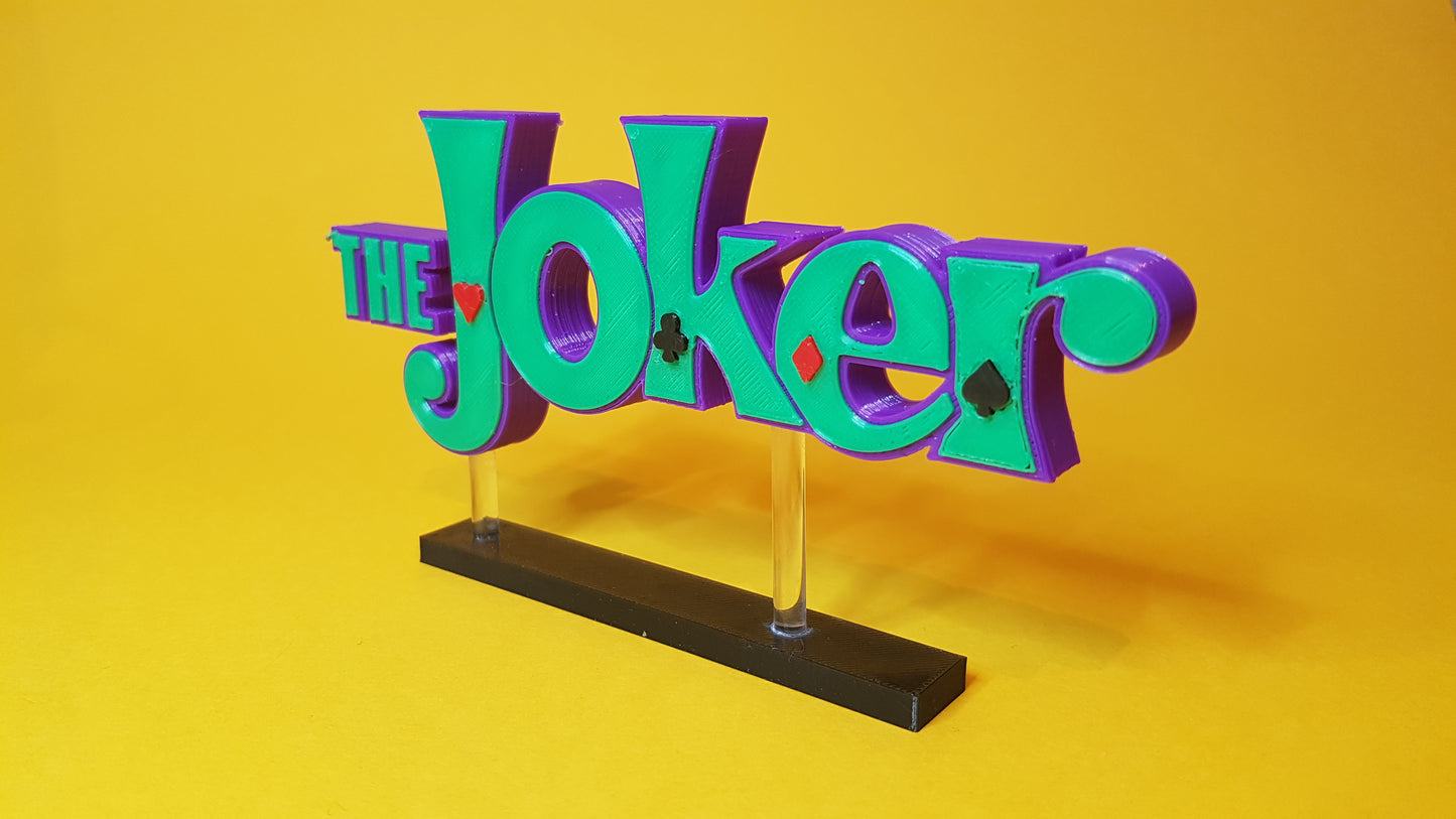 The JOKER - 3D printed logo for desk or wall mount.
