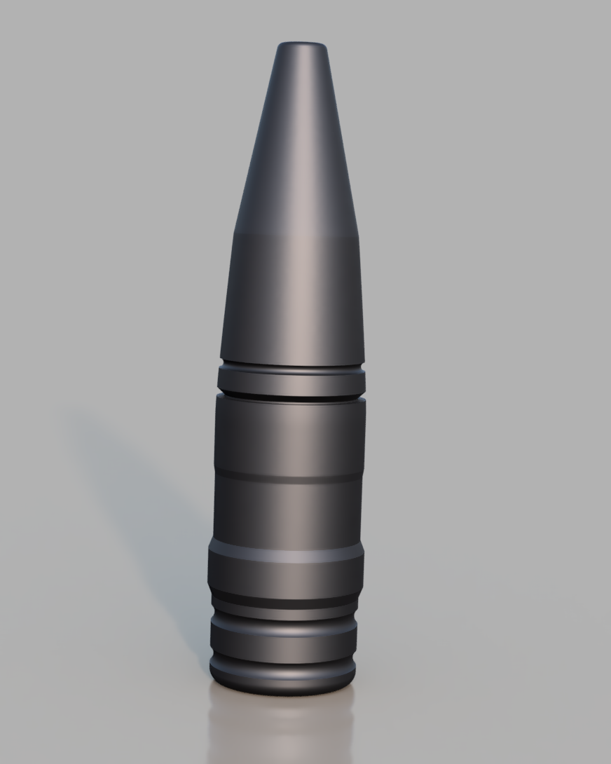 Metallic cylindrical object on a gray background