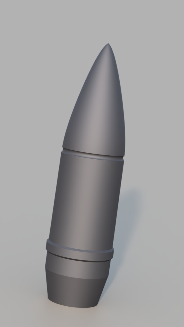 25x137mm Bushmaster round - M792 HEI - 3D printed PLASTIC REPLICA