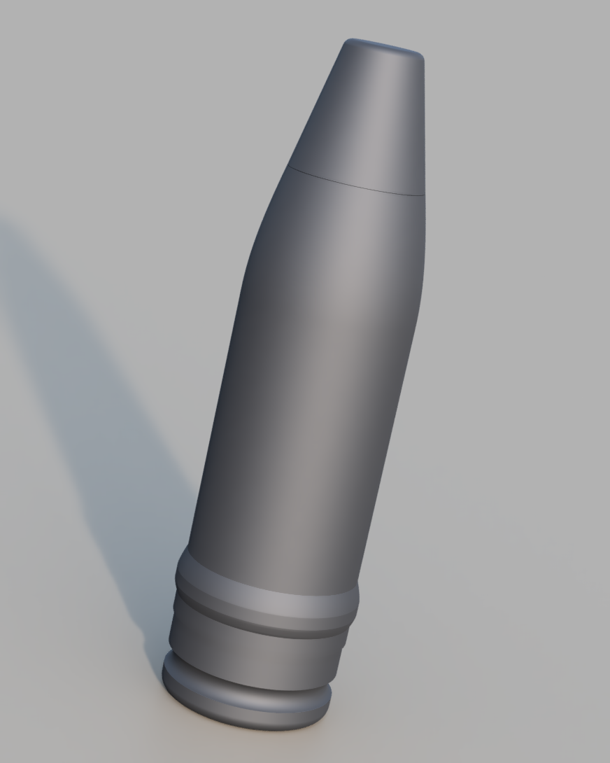 2 pounder 40mm Naval Practice round (WWII). 3D printed PLASTIC REPLICA