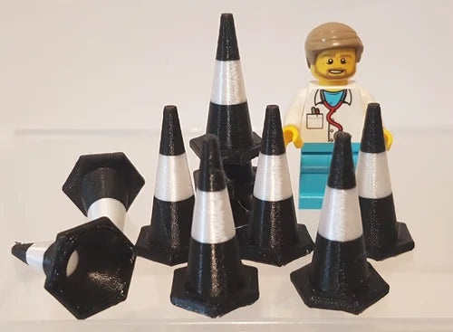 Traffic cones 1:32nd scale 30mm tall 3D printed
