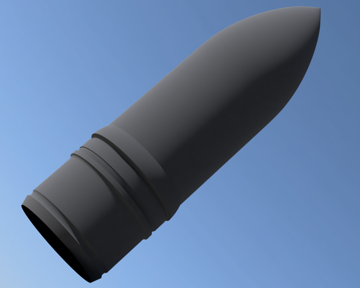 3 pounder 47mm x 376R (Hotchkiss). 3D printed PLASTIC REPLICA