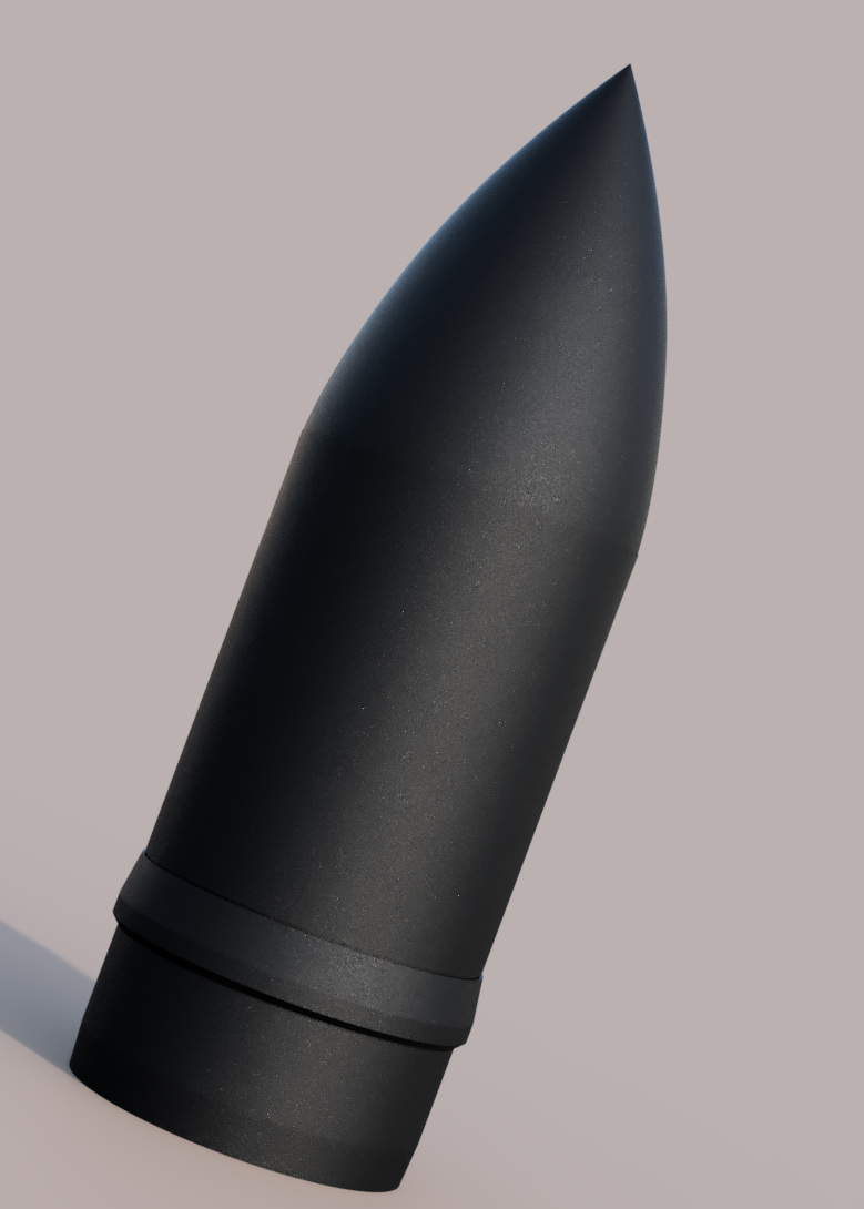 Black cone-shaped object on a gray background