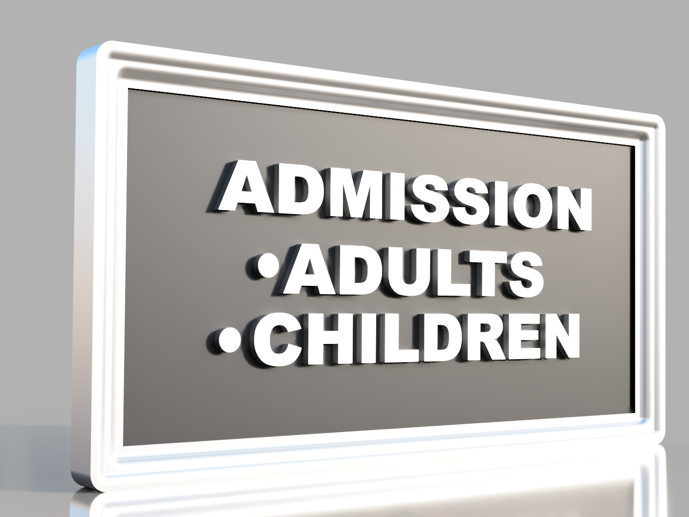 Creepshow admission sign. STL/3MF for 3d printing.