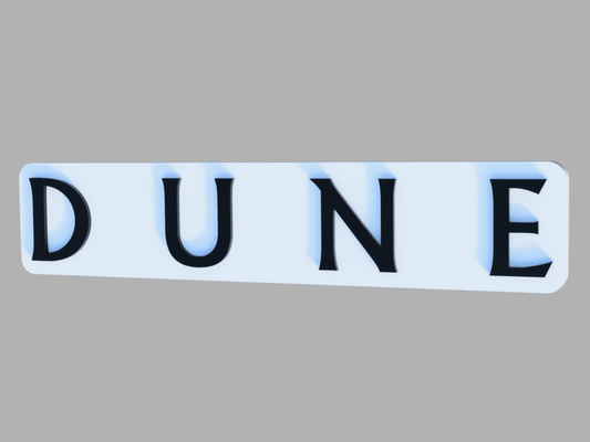 DUNE movie logo (1984). STL/3MF for 3d printing.