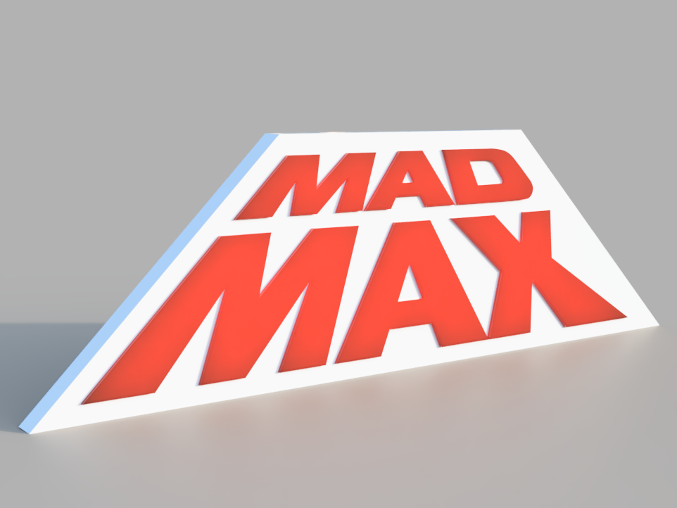 Mad Max movie logo. STL/3MF for 3d printing.