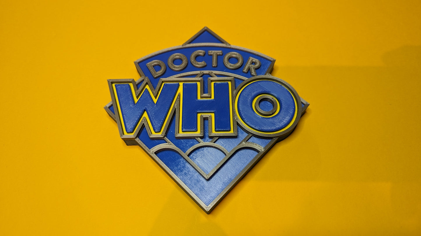 Doctor Who (modern version) - 3D printed logo, desk or wall mounted.
