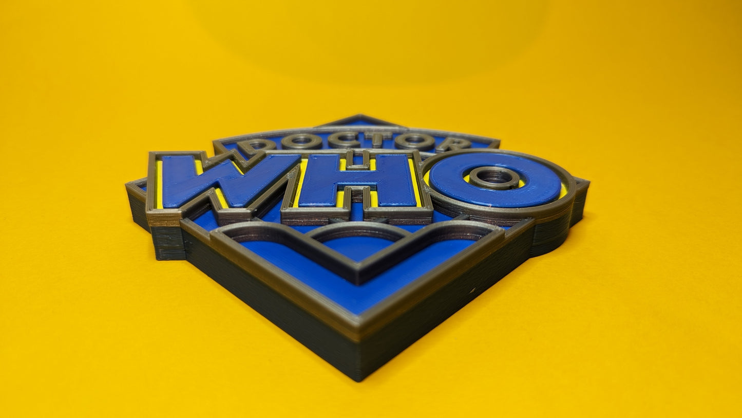Doctor Who (modern version) - 3D printed logo, desk or wall mounted.