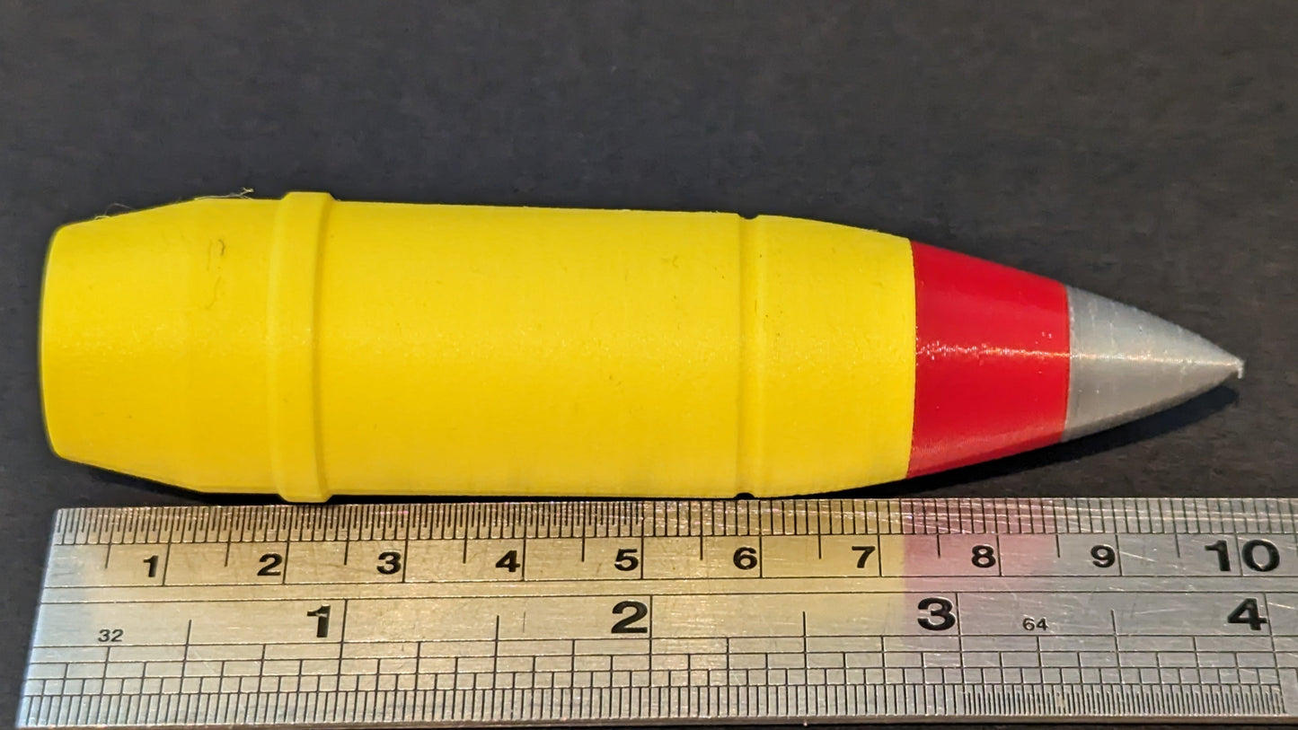 25x137mm Bushmaster round - M792 HEI - 3D printed PLASTIC REPLICA
