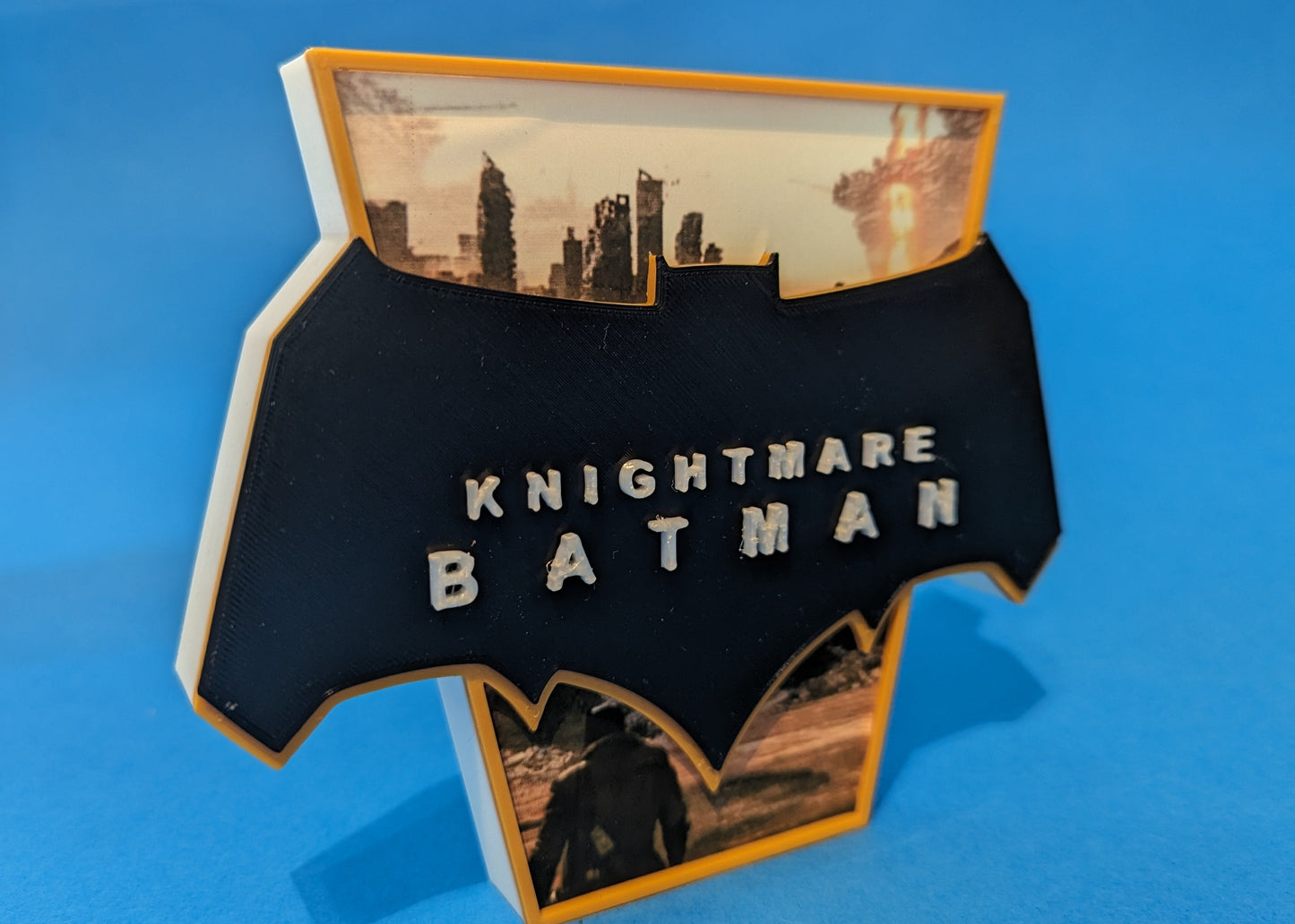 Batman : Knightmare- 3D printed logo, desk or wall mounted.