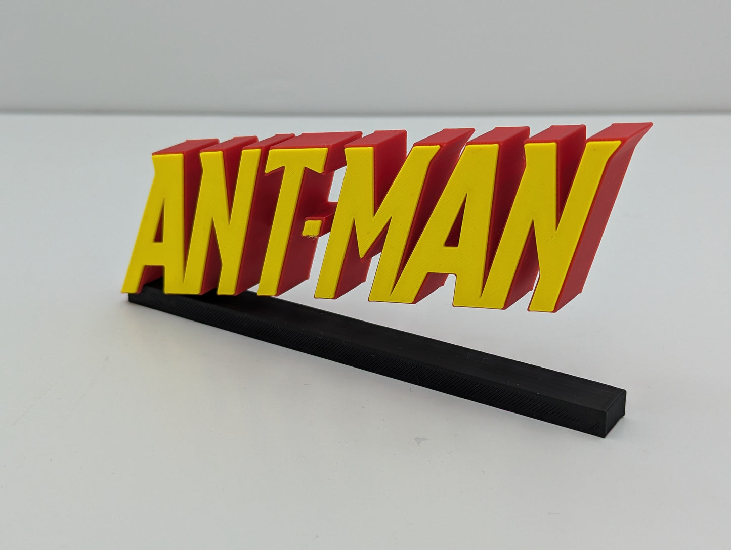 Ant-Man (slanted) - 3D printed logo, desk or wall mounted.