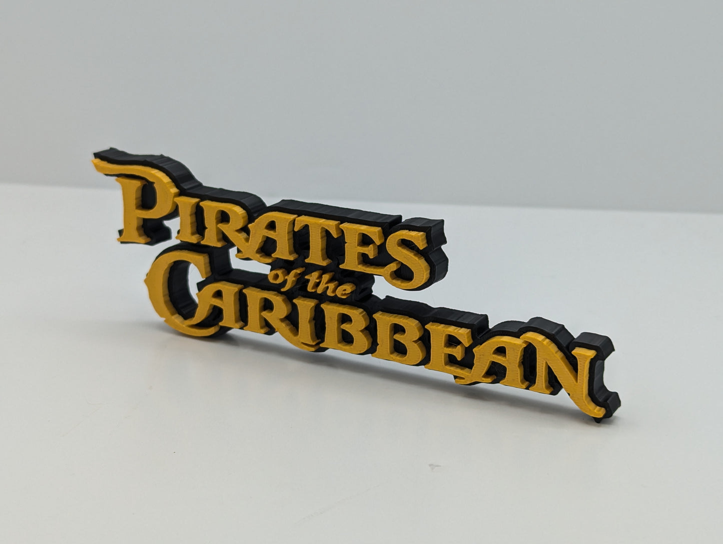 Pirates of the Caribbean - 3D printed logo, desk or wall mounted.