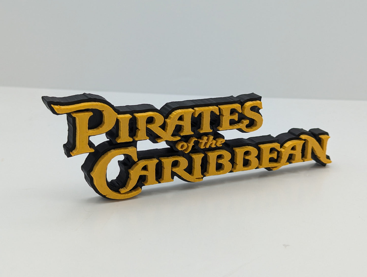 Pirates of the Caribbean - 3D printed logo, desk or wall mounted.