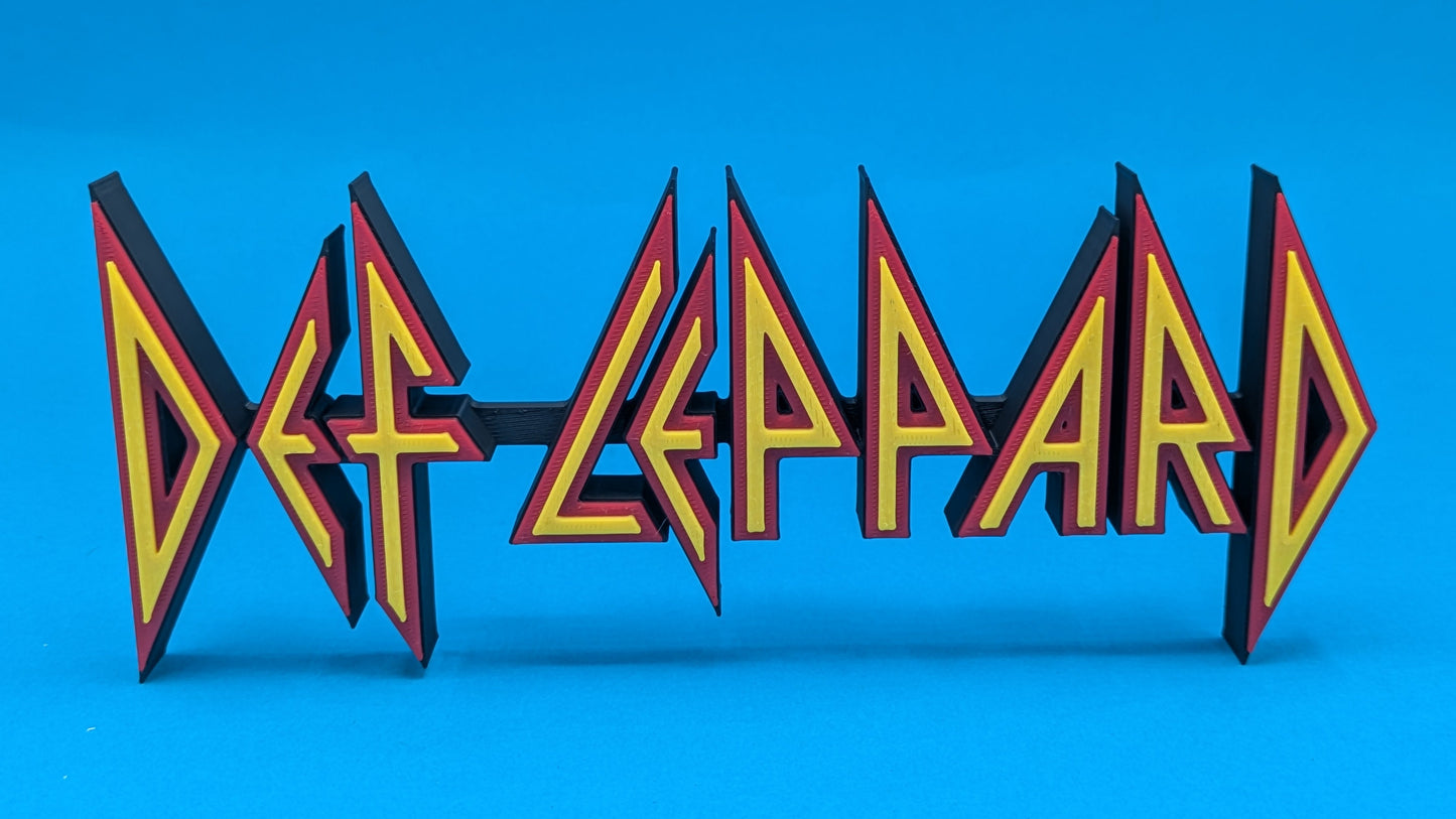 Def Leppard - 3D printed logo, desk or wall mounted.