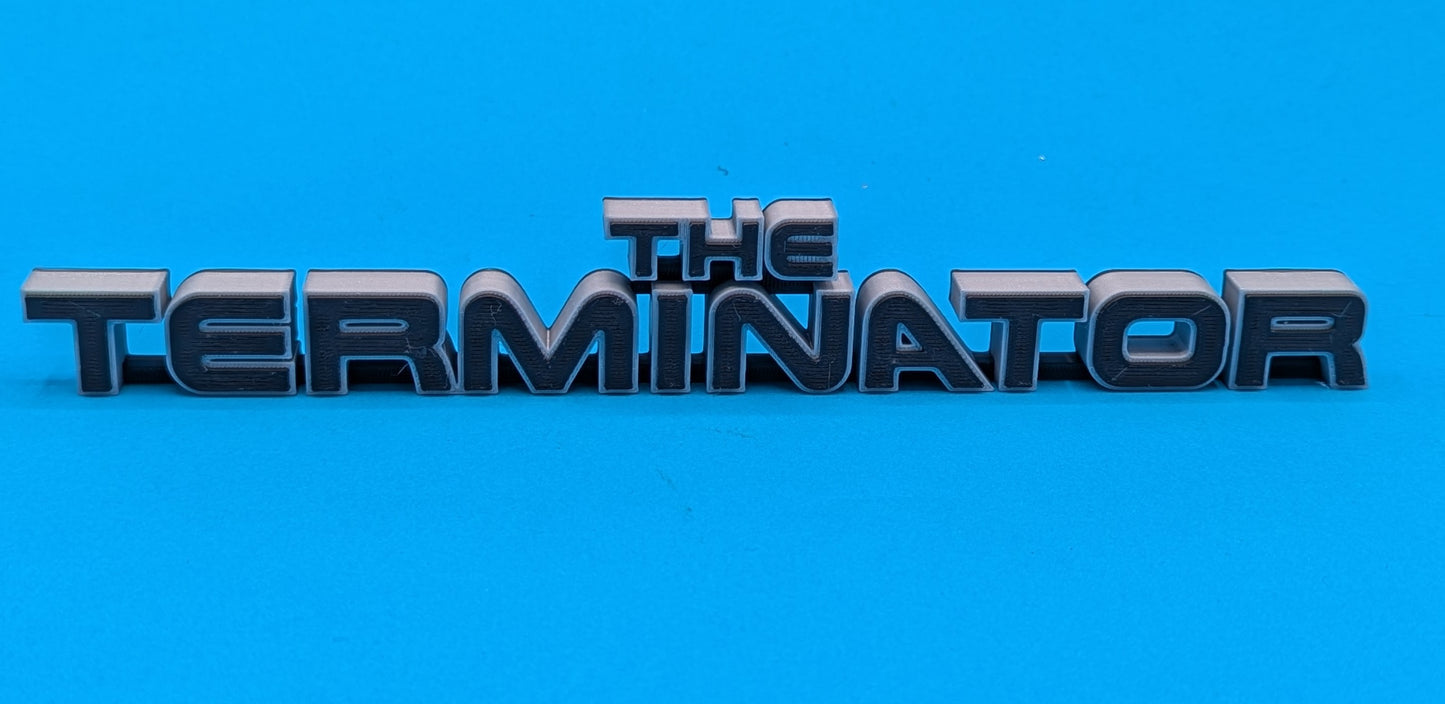 The Terminator (v1) - 3D printed logo, desk or wall mounted.