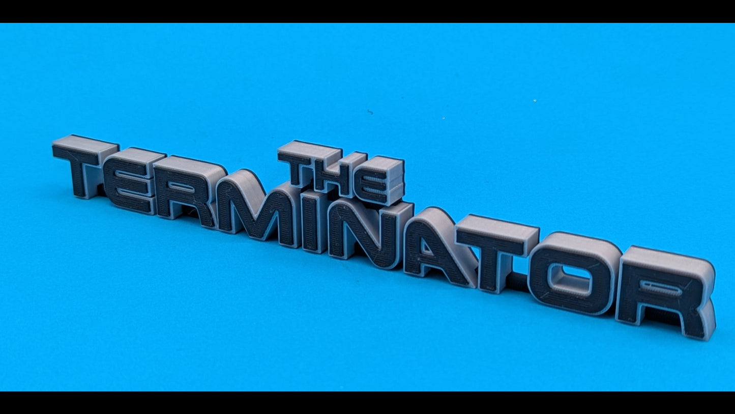 The Terminator (v2) - 3D printed logo, desk or wall mounted.