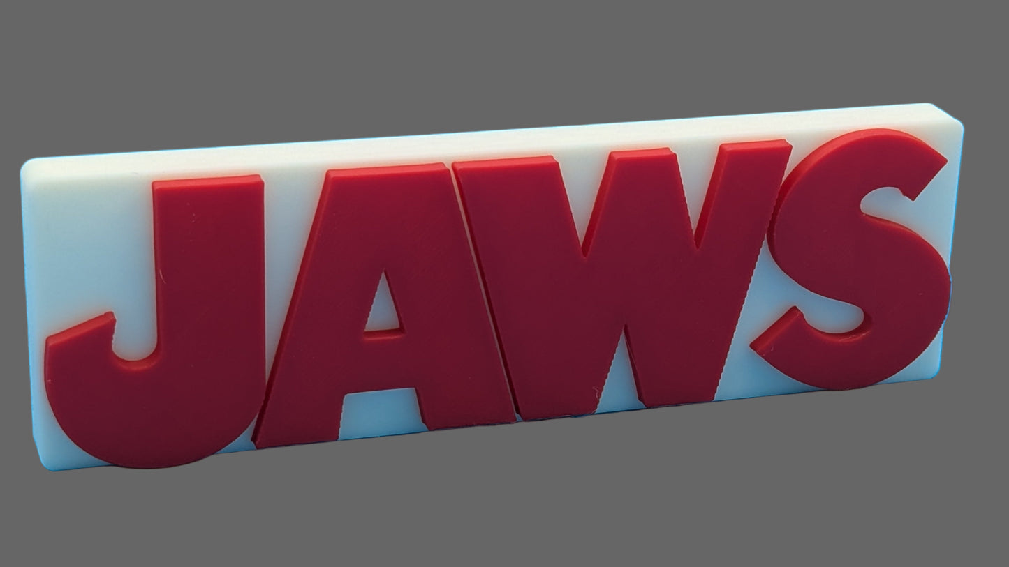 JAWS - 3D printed sign/logo.