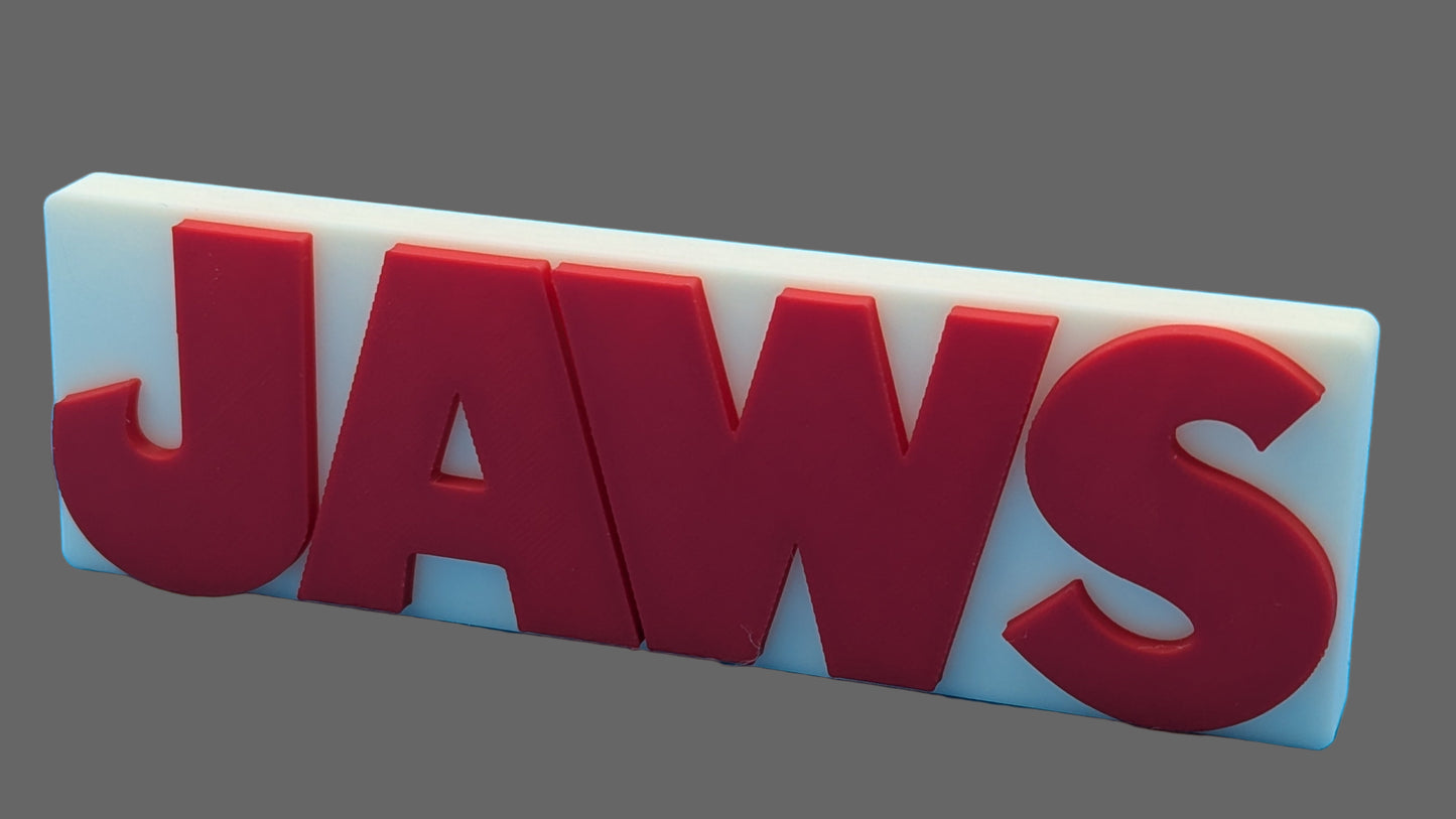 JAWS - 3D printed sign/logo.