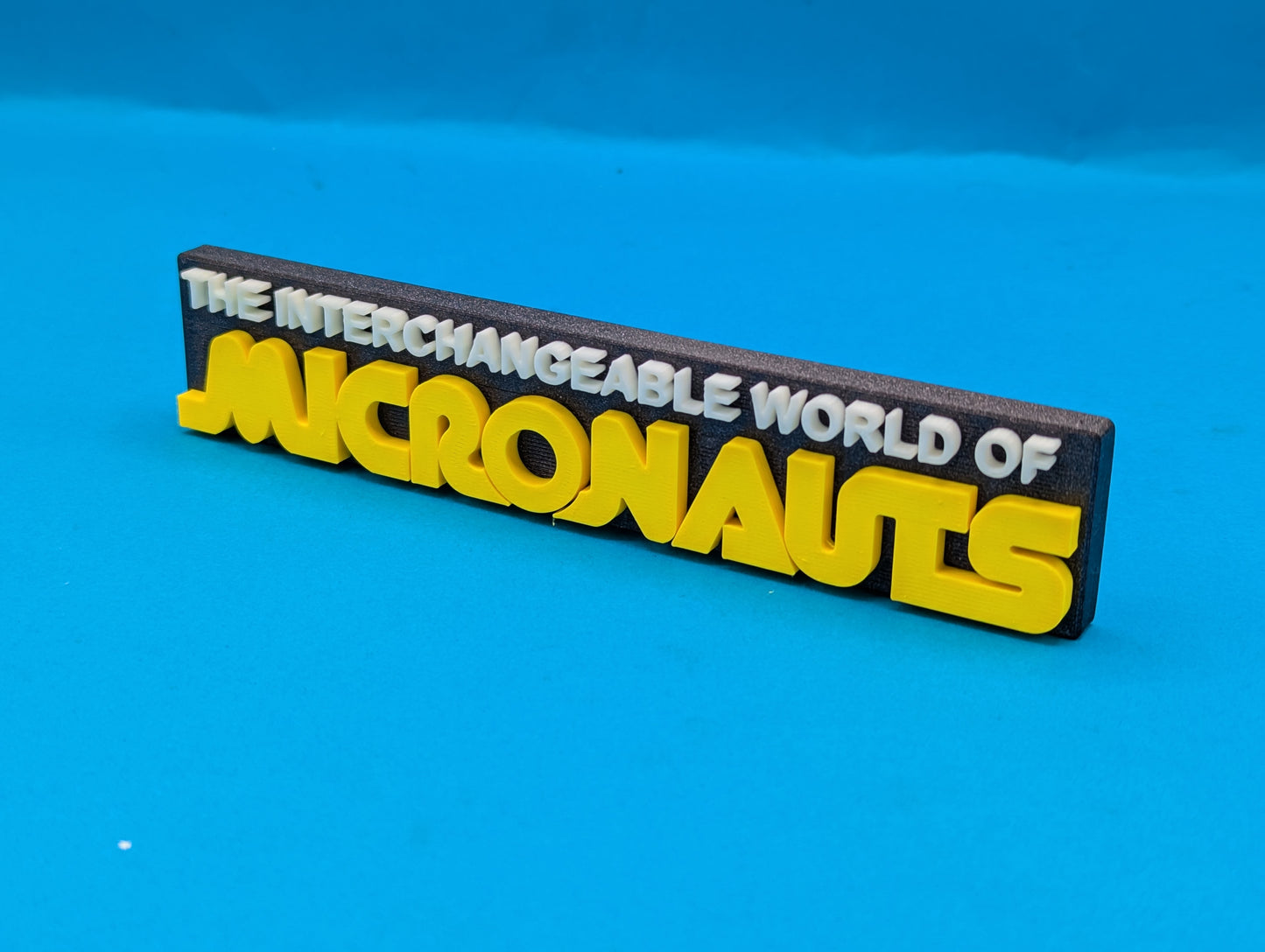Micronauts - 3D printed sign/logo.