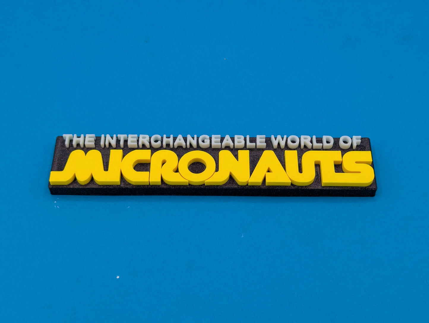 Micronauts - 3D printed sign/logo.