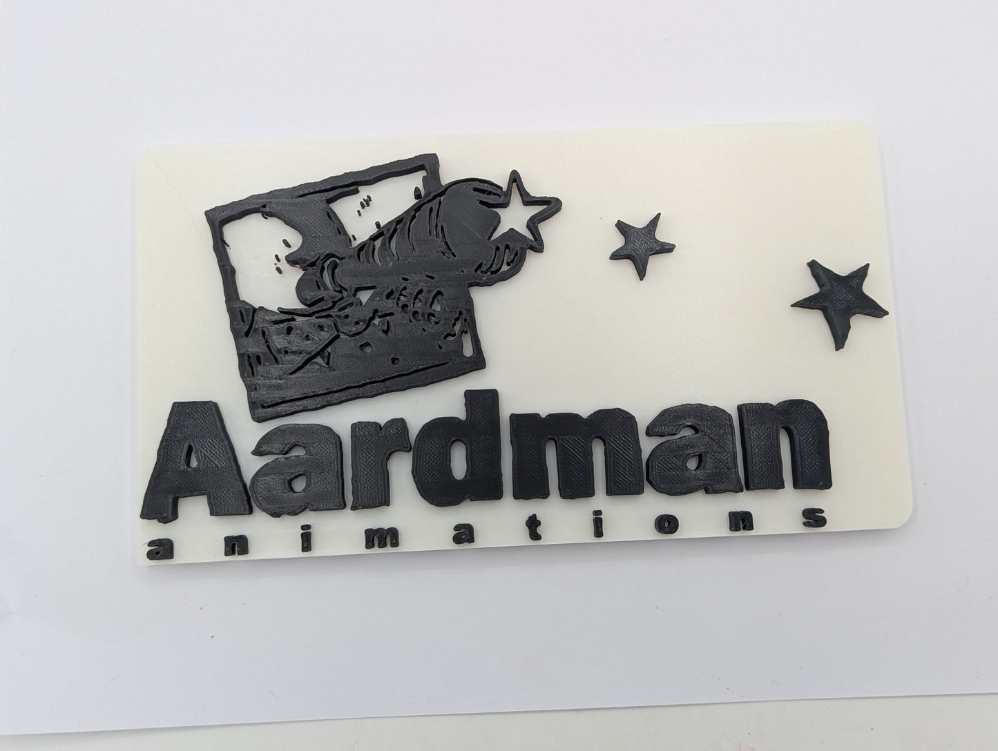 Aardman Animations - 3D printed logo, wall mounted.