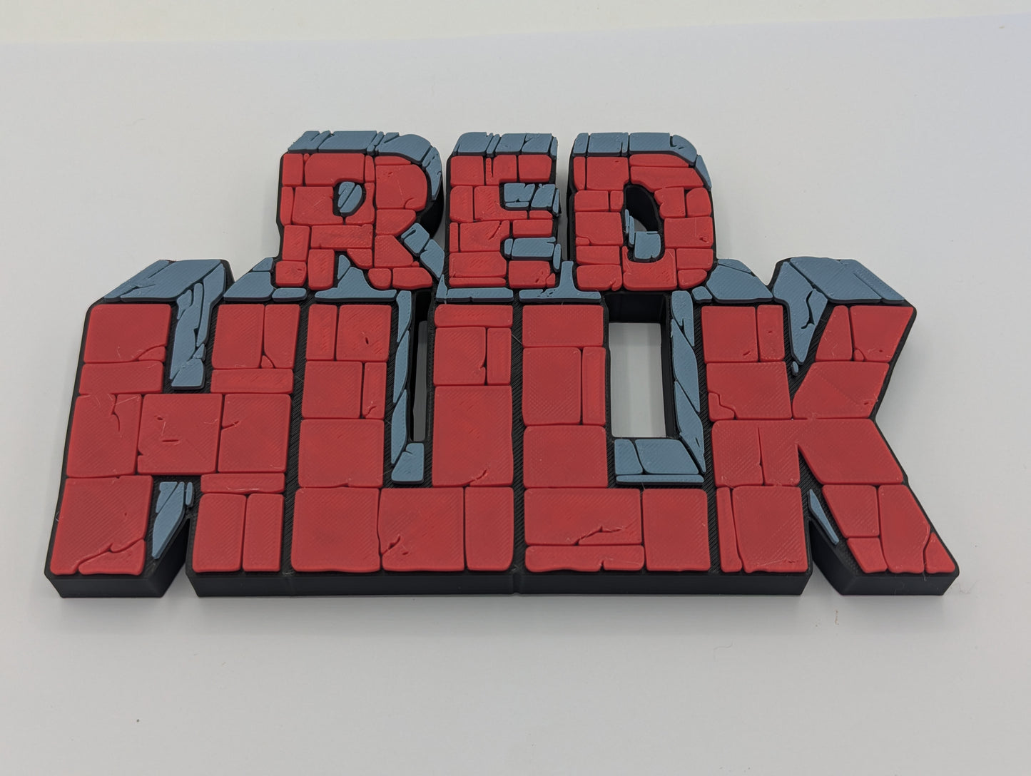 Red HULK - 3D printed logo, desk or wall mounted.