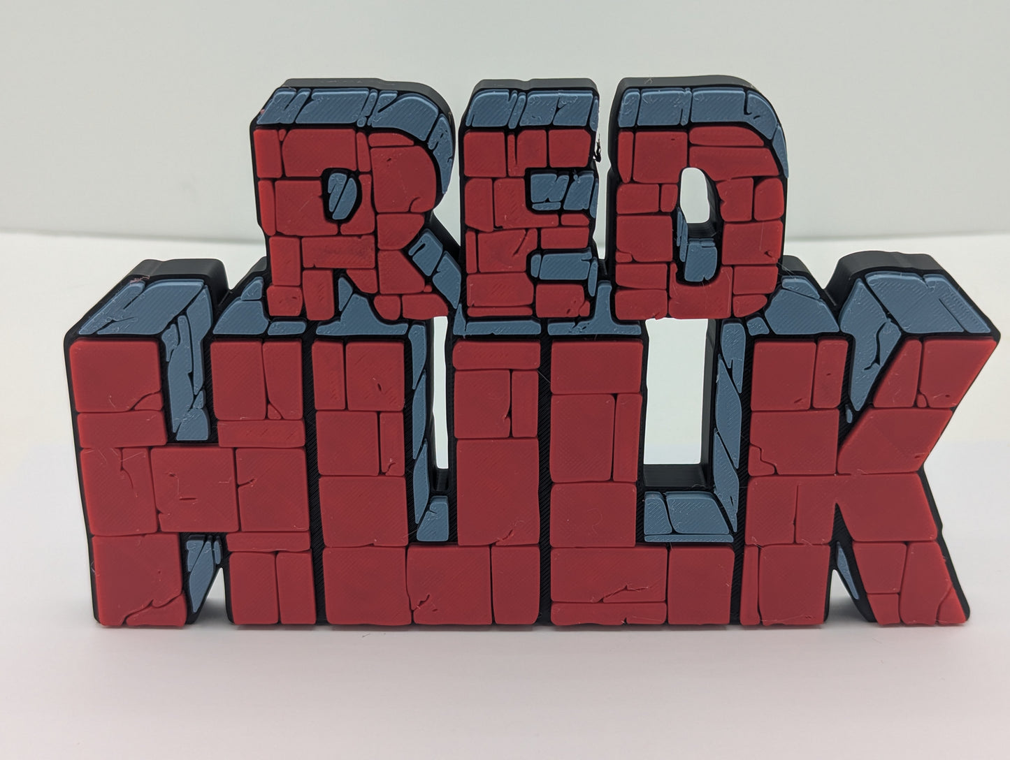 Red HULK - 3D printed logo, desk or wall mounted.