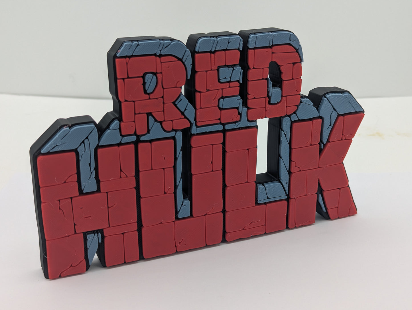 Red HULK - 3D printed logo, desk or wall mounted.