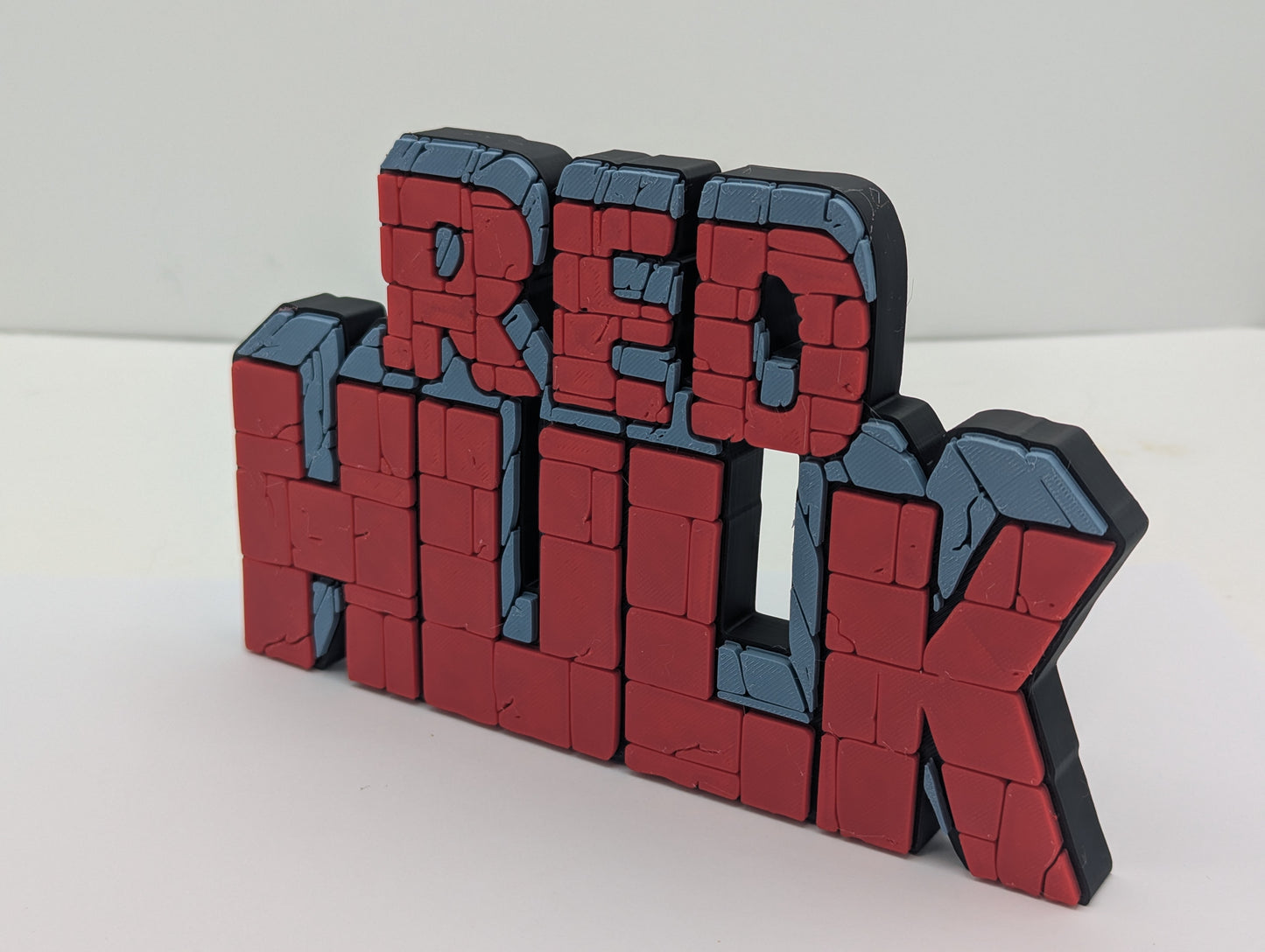 Red HULK - 3D printed logo, desk or wall mounted.