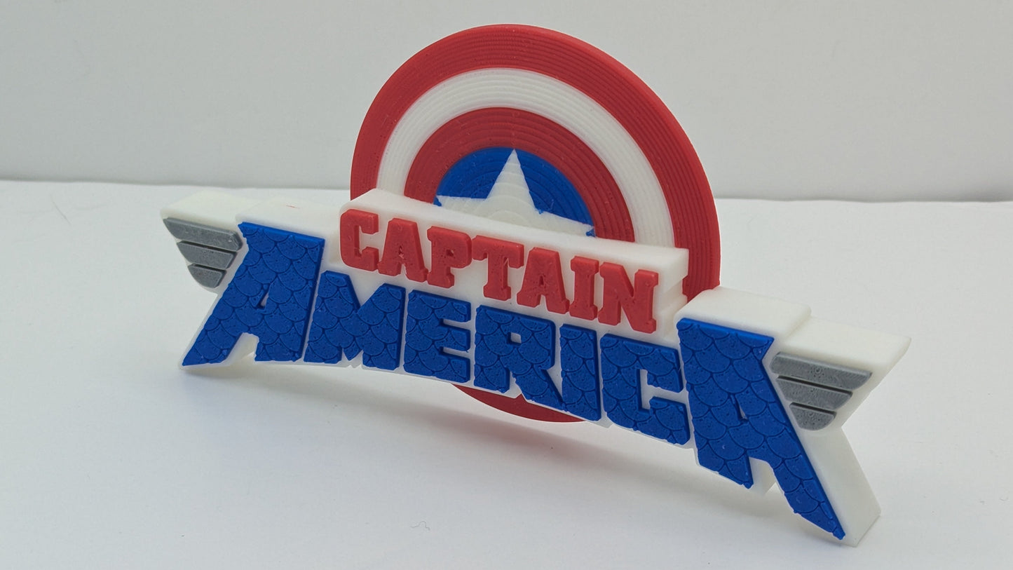 Captain America logo on a white background