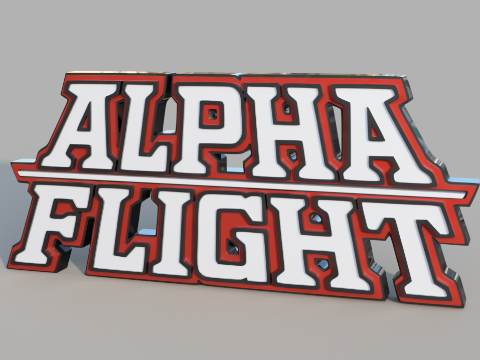 Alpha Flight (comic logo). STL/3MF for 3d printing