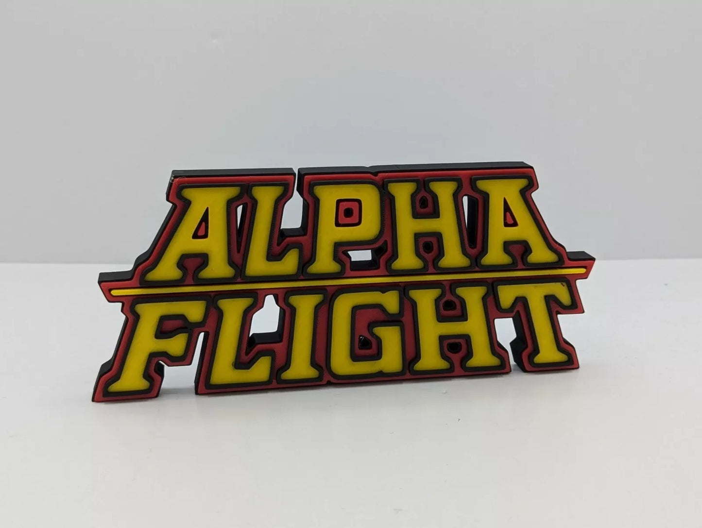Alpha Flight - 3D printed logo, desk or wall mounted.