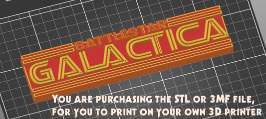 Battlestar Galactica (1978) logo. STL/3MF for 3d printing.