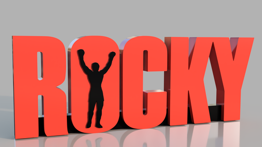 ROCKY movie logo (1976). STL/3MF for 3d printing.