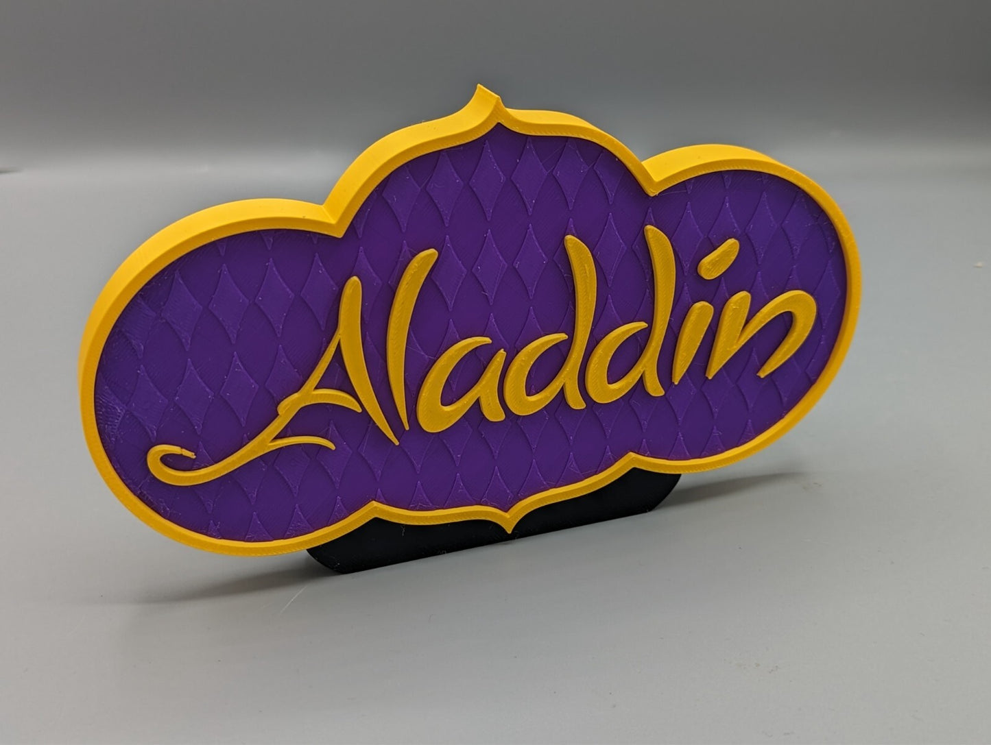 Aladdin - 200mm wide -3d Printed logo for desk or wall.*