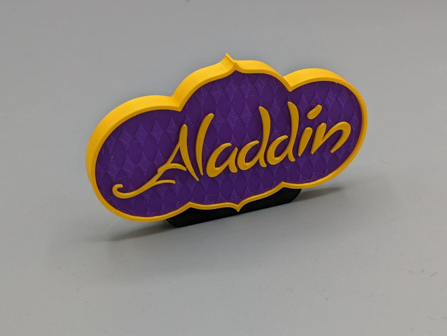 Aladdin - 200mm wide -3d Printed logo for desk or wall.*