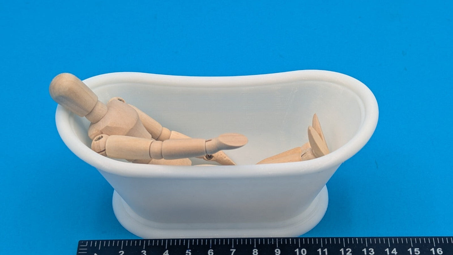 1-12th scale  - Roll top bath for dolls house. 3d printed.