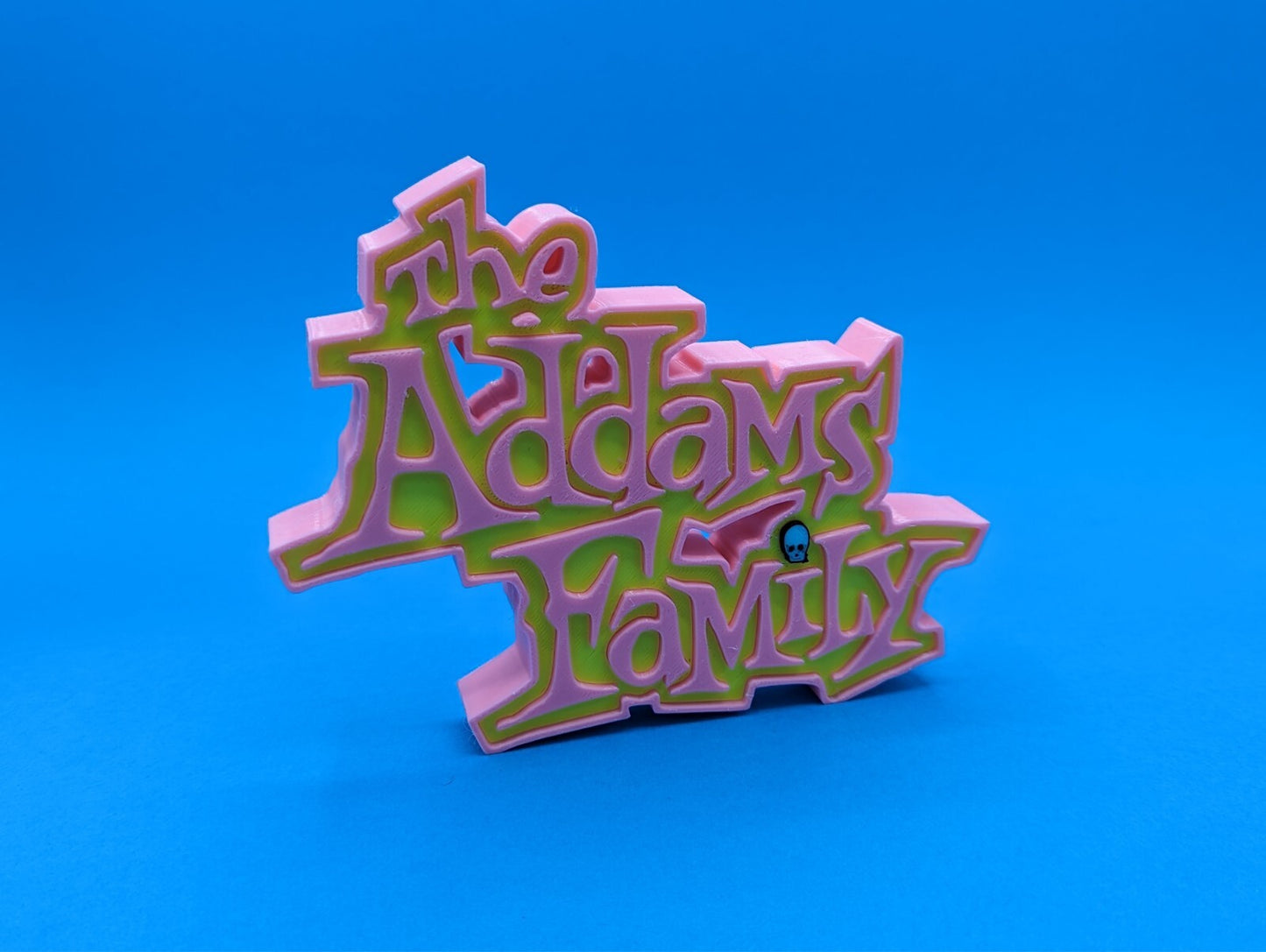 Addams Family (cartoon) - 200mm wide -3d Printed logo for desk or wall.* C2