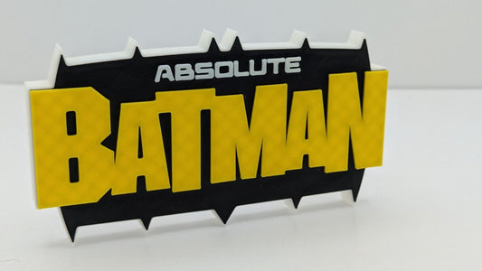 BATMAN ABSOLUTE  - 3D printed logo for desk or wall mount. 200mm wide
