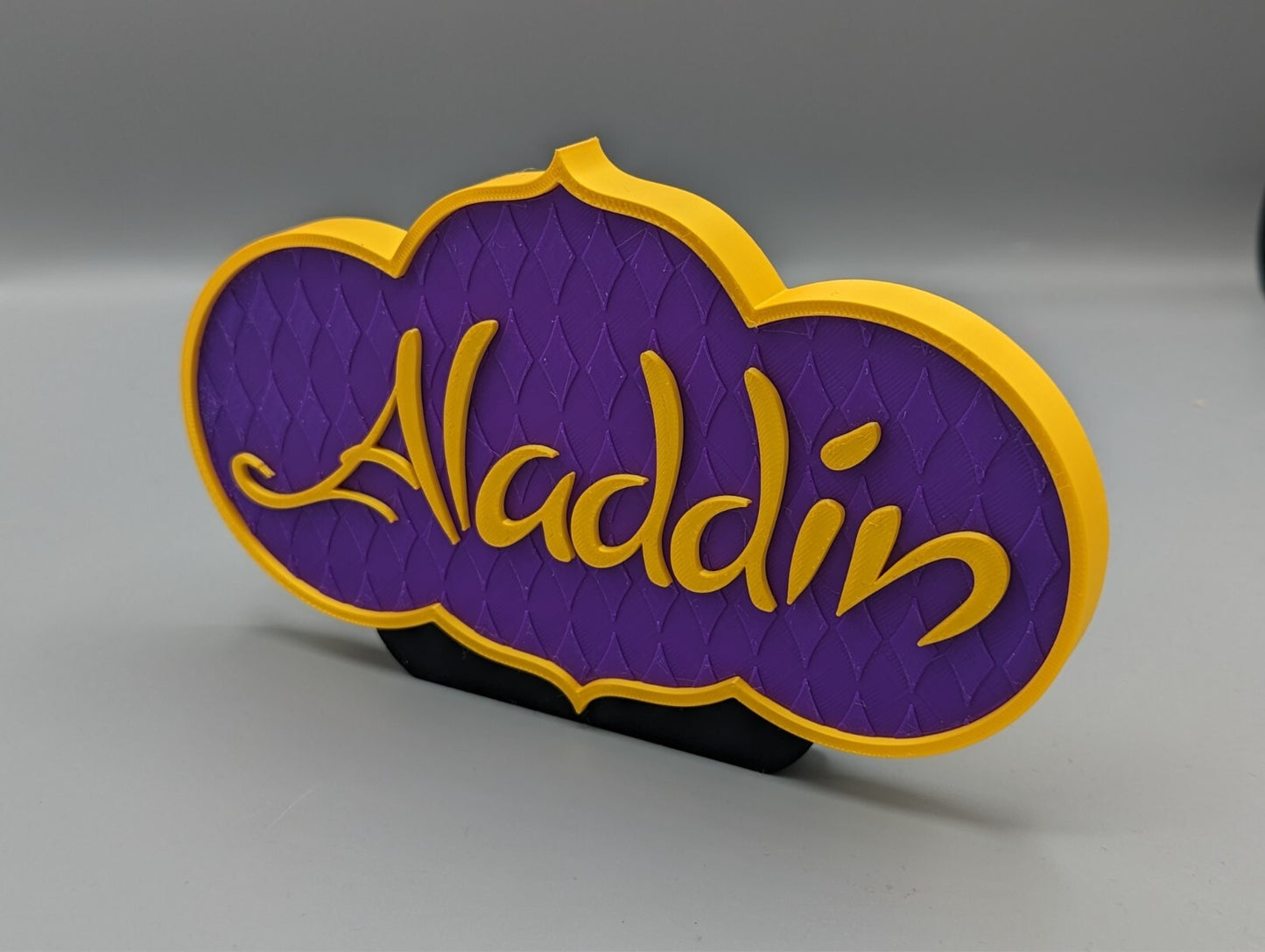 Aladdin - 200mm wide -3d Printed logo for desk or wall.*