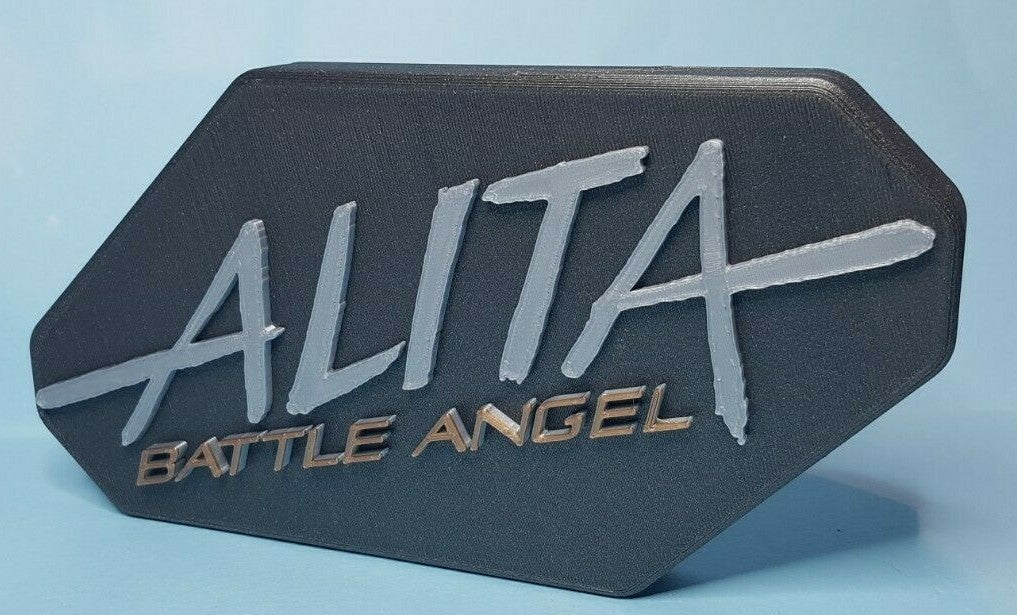 Alita: Battle Angel 250mm wide - 3D printed logo, desk or wall mounted.