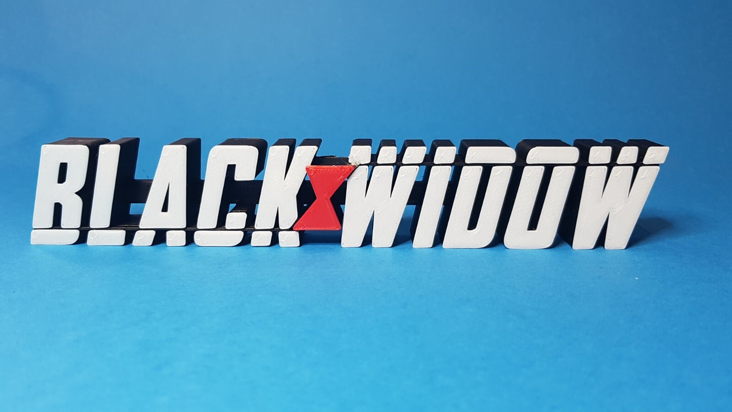 Black Widow - 3D printed movie/tv/comic logo.