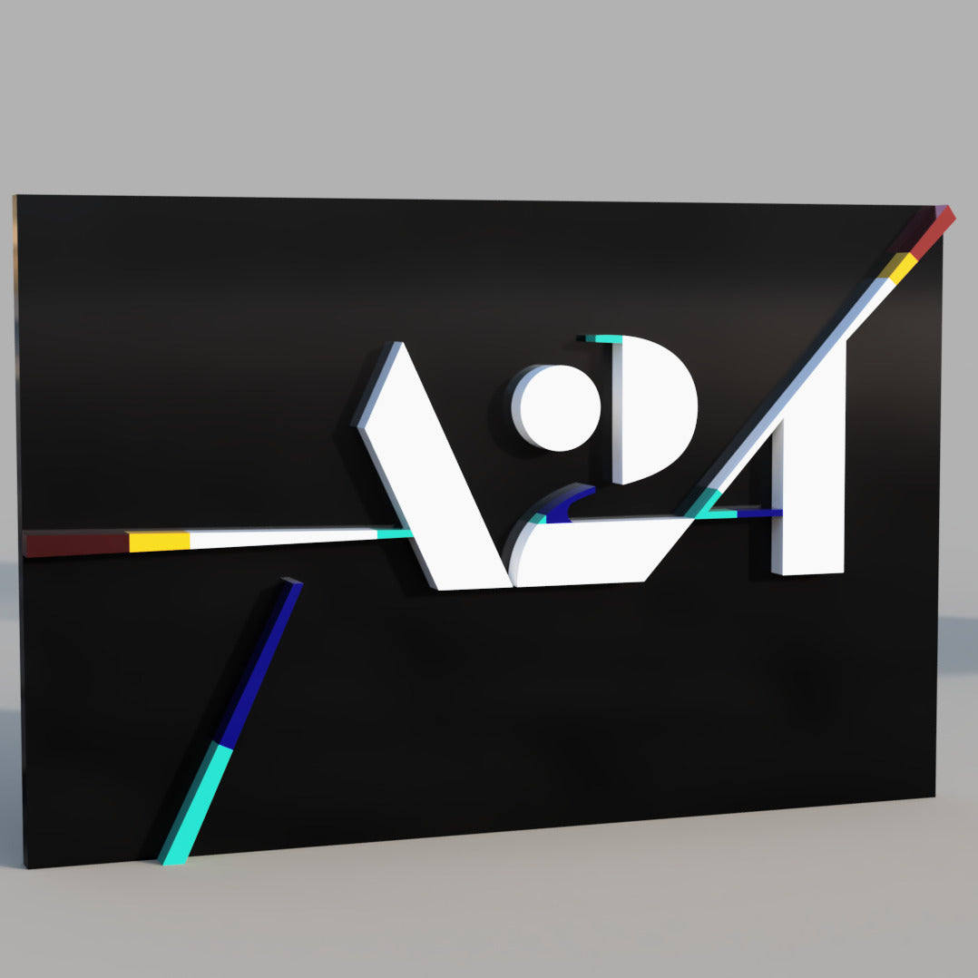 A24 - 3D printed movie studio logo for desk or wall display.